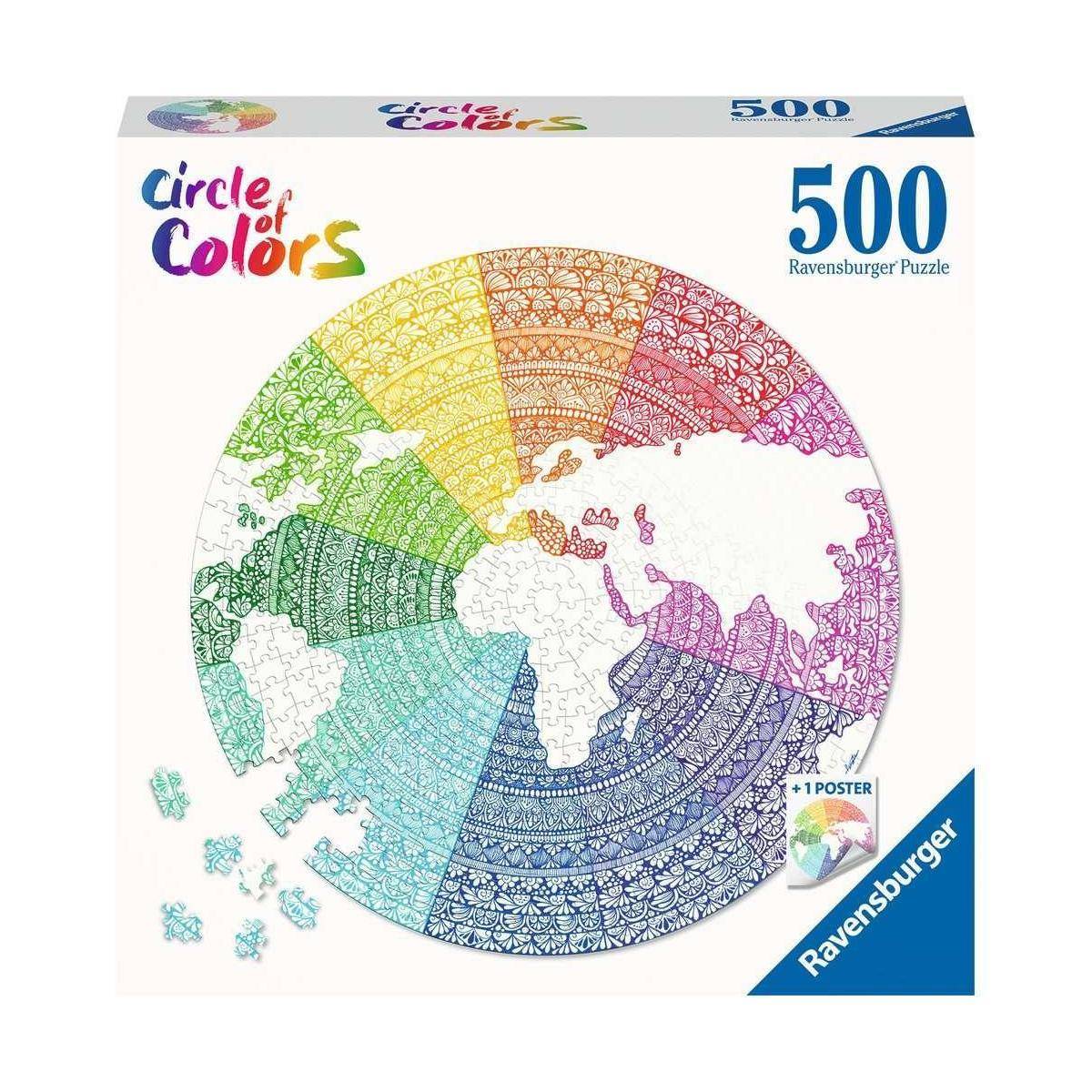 17168 - Puzzle: Circle of Colors - Mandala 500 Teile rund DE