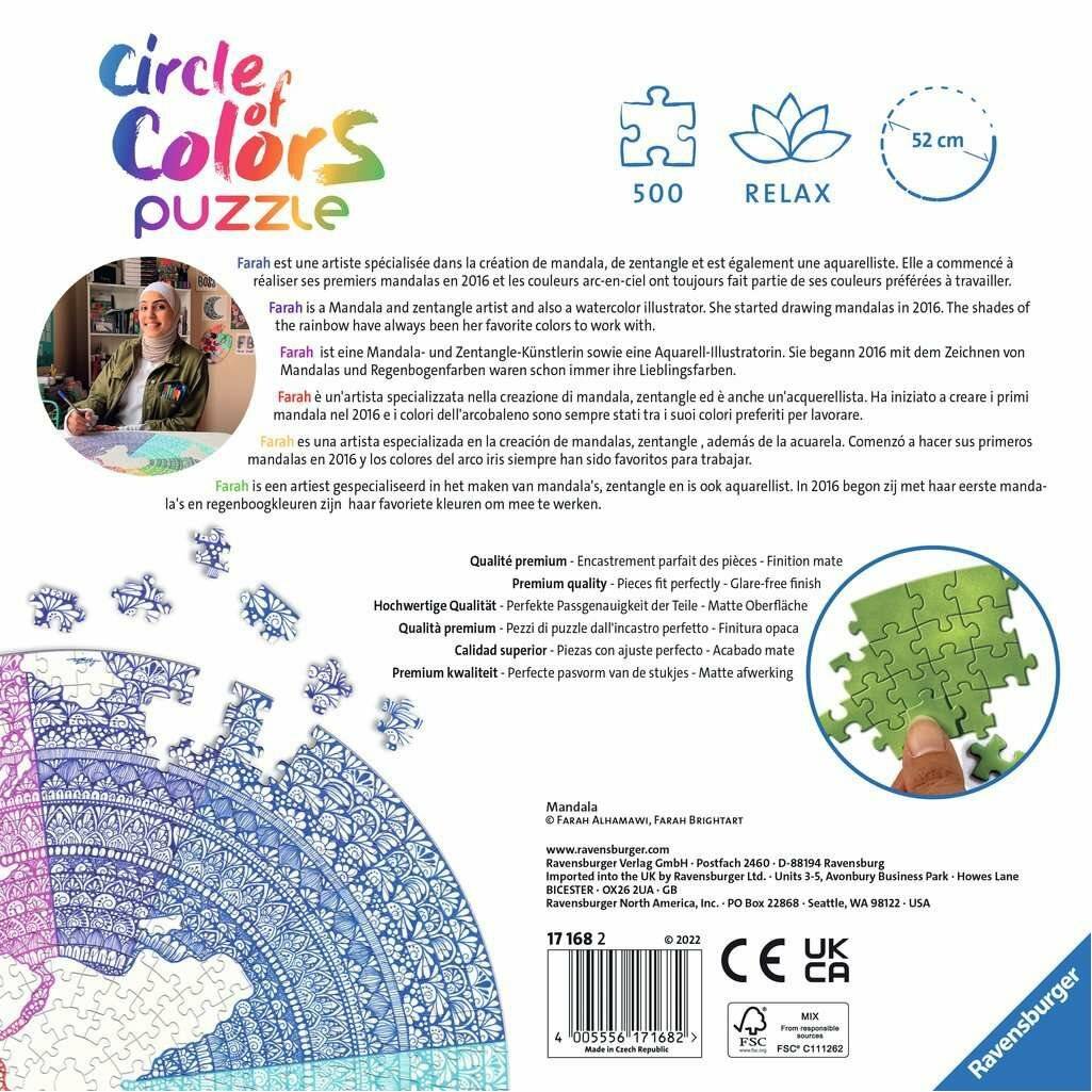 Kreis der Farben Puzzles - Mandala, 500Stück.