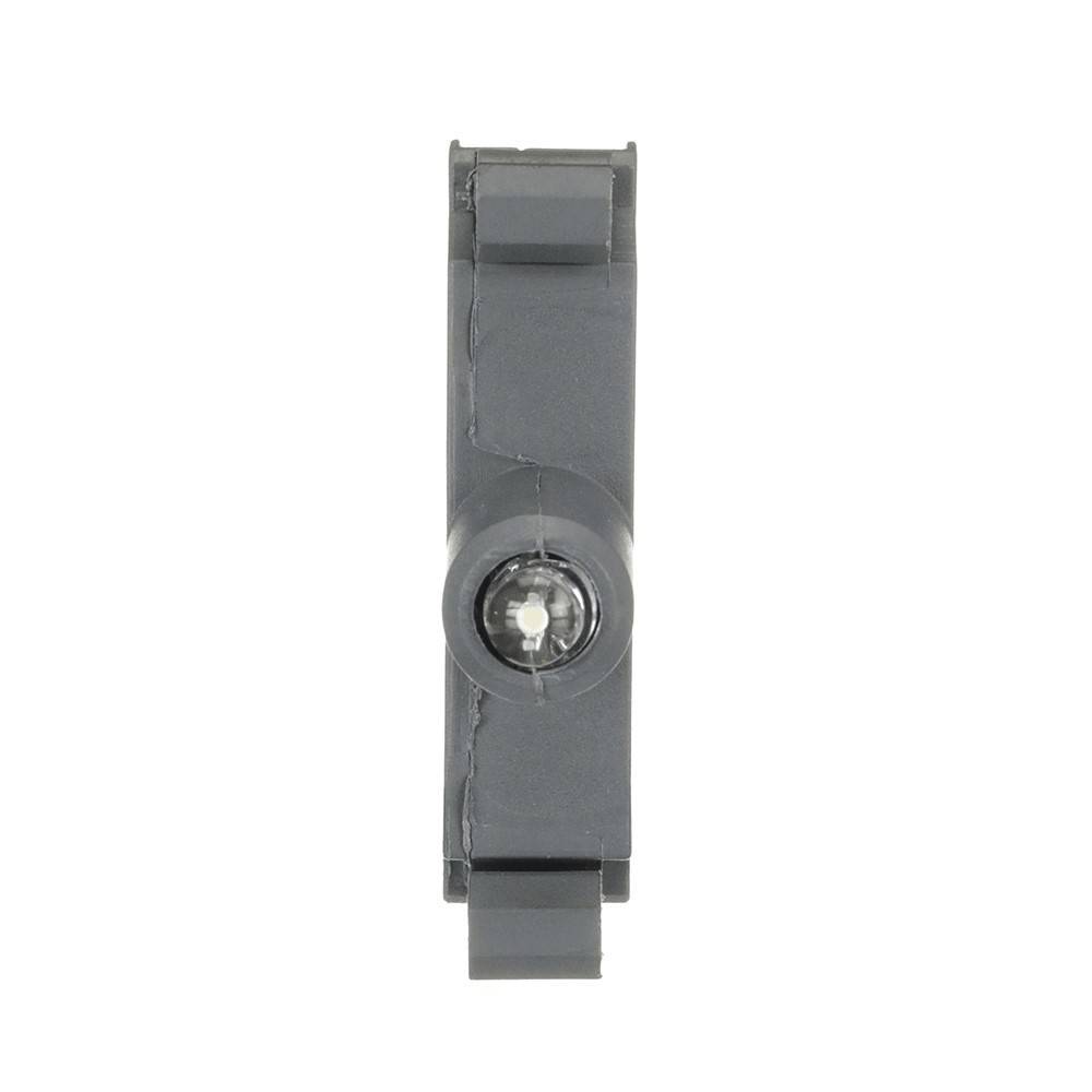 „Eine schwarze Kunststoff-Elektronikkomponente mit sichtbarem Metallstecker, der zur Kamera zeigt, zentriert vor einem weißen Hintergrund.