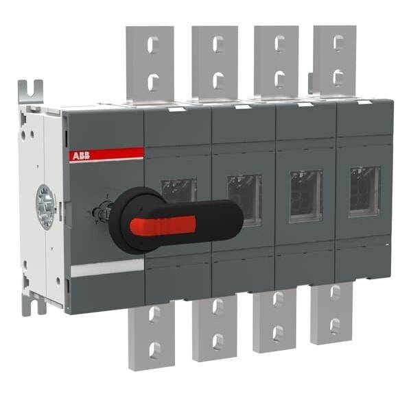 ABB-Schaltanlage mit Metallkonnektoren und einem schwarzen Griff. Verwendet zur Steuerung und zum Schutz elektrischer Energiesysteme.