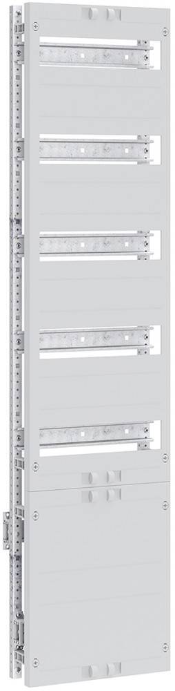 Ein Metallrahmen mit horizontalen Lamellen, möglicherweise Teil eines Regalsystems oder einer Lüftungsanlage, vor einem einfarbigen Hintergrund.
