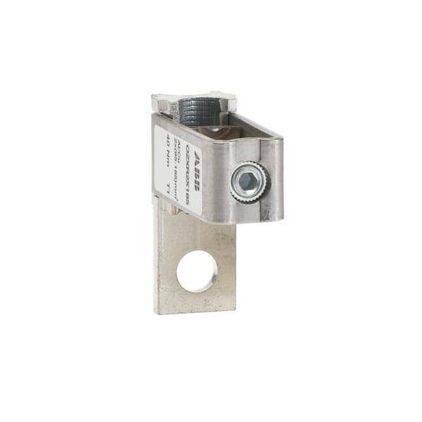 Ein Metall-Elektroklemmenblock-Verbinder mit Montageloch und Schraubschlitz, entwickelt für sichere Kabelverbindungen in elektrischen Systemen.