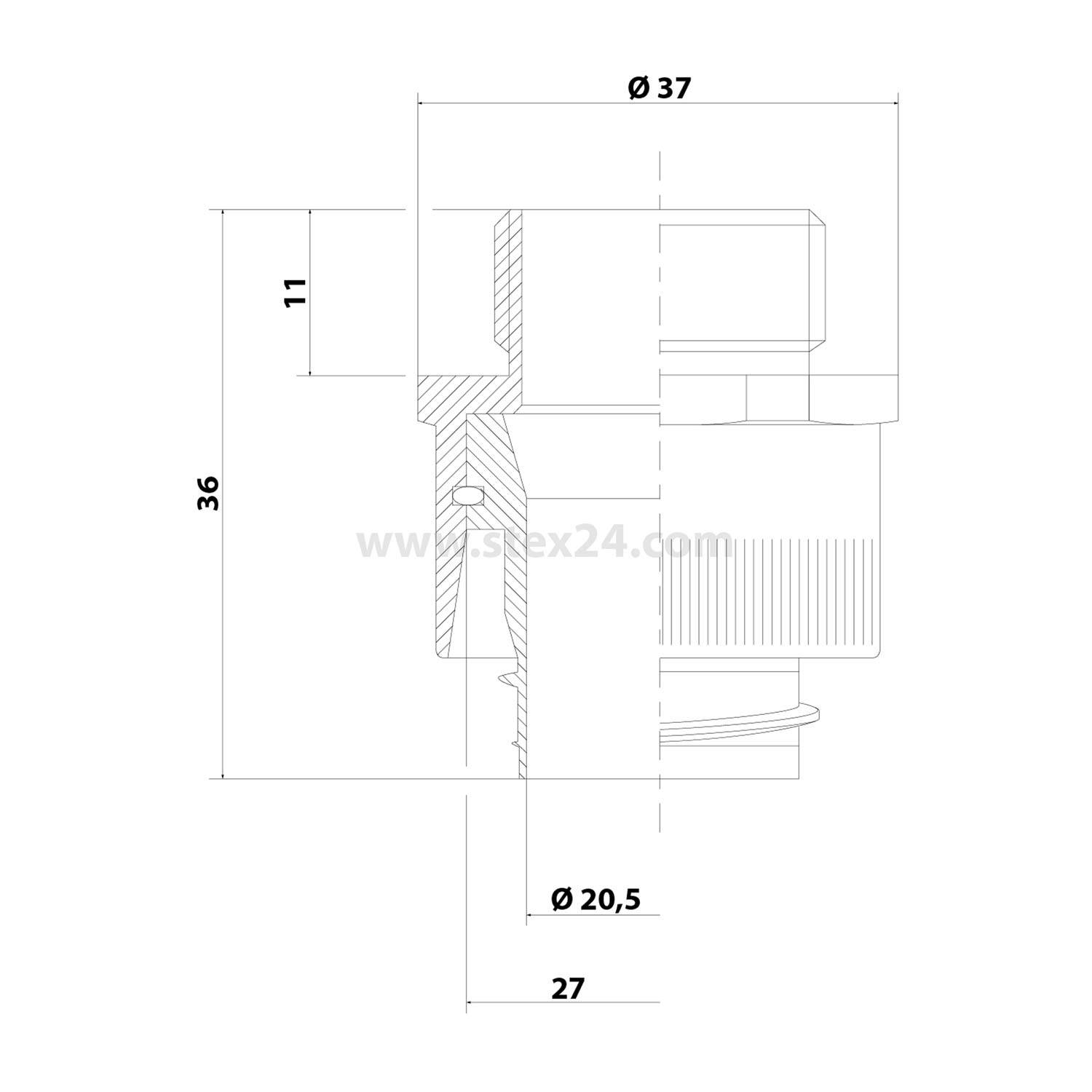 FLEXA LI-M kl. Packung 10 Stk. Metallverschraubung gerade Gewinde M25x1,5 für Schlauch-Außendurchmesser 27,0mm für