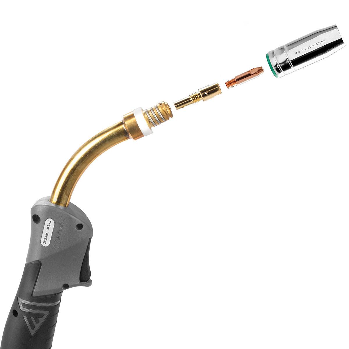 STAHLWERK Verschleißteile Set MIG MAG Alu 28 Teile für AK25/MB25 Schweißbrenner