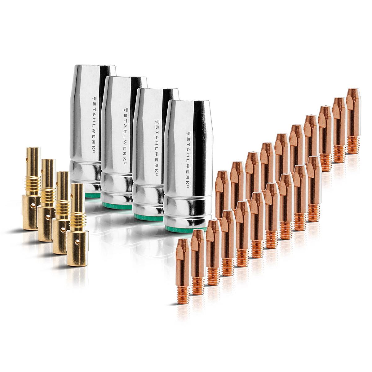 STAHLWERK Verschleißteile Set MIG MAG Alu 28 Teile für AK25/MB25 Schweißbrenner