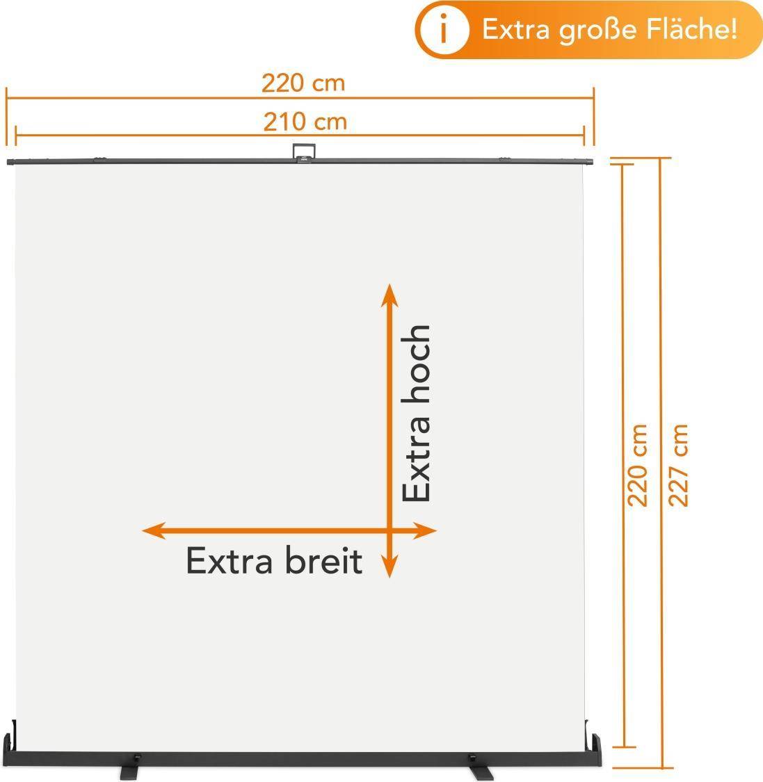 walimex pro Roll-up Panel Hintergrund 210x220cm weiß (23210)