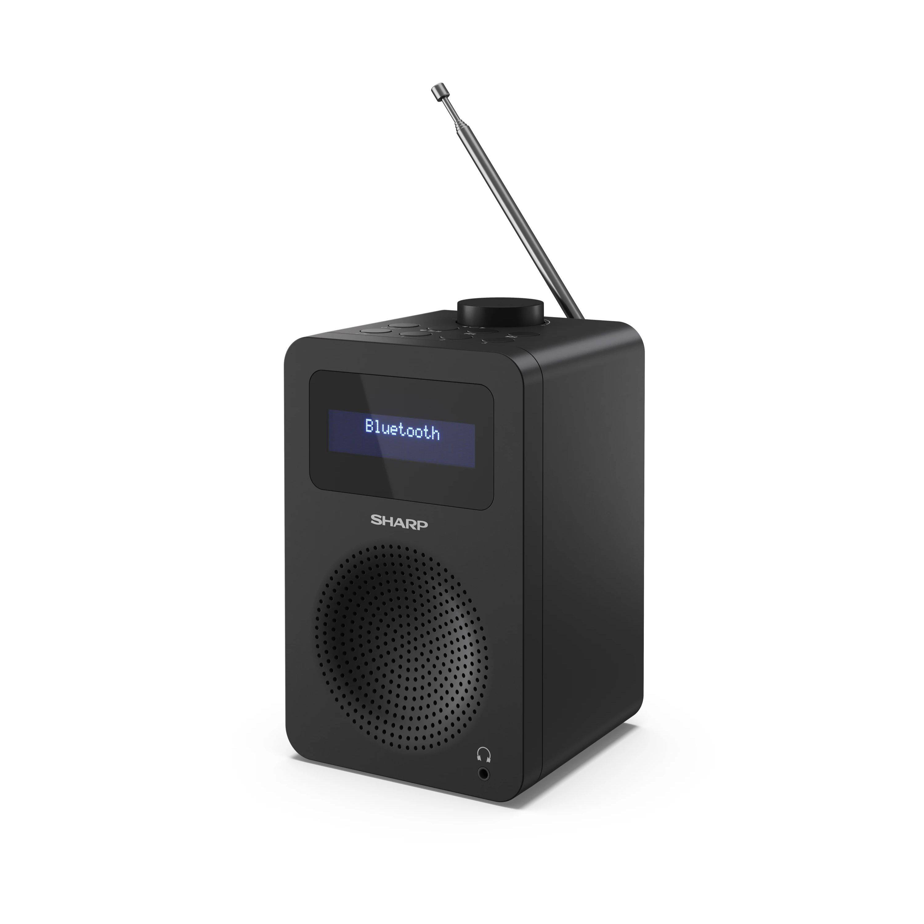SHARP DR-430BK – Digitalradio mit DAB+/FM & Bluetooth – 20 Senderspeicher, 5-Watt-Lautsprecher, Kopfhöreranschluss