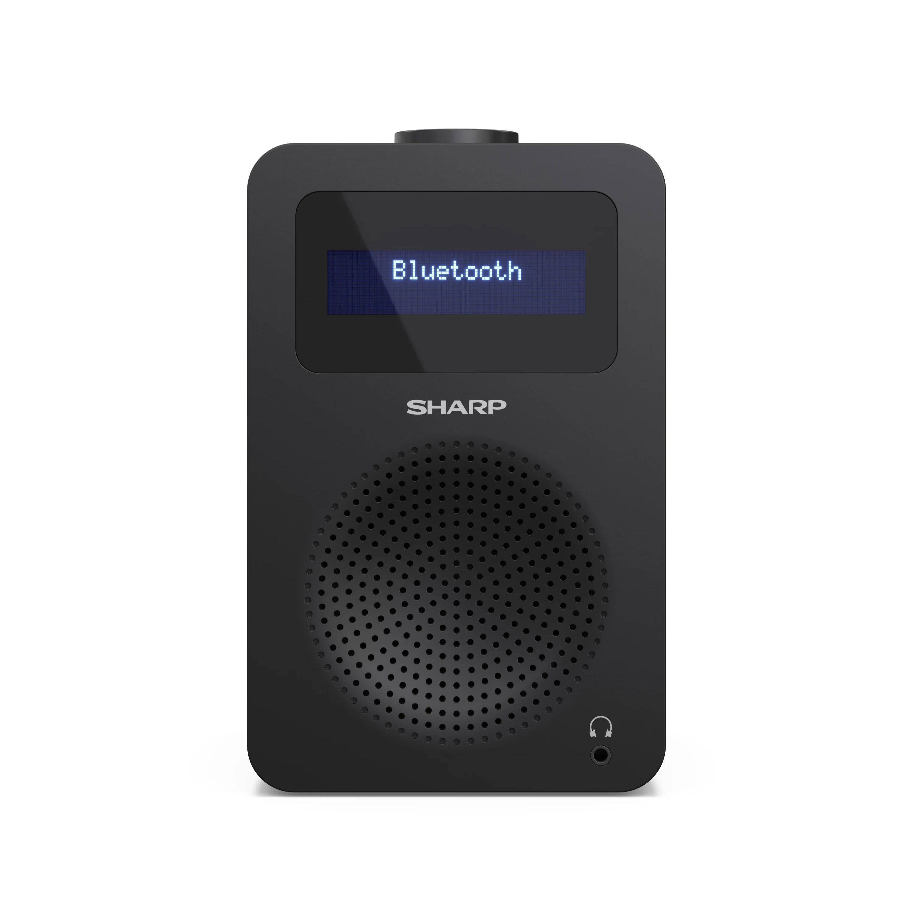 SHARP DR-430BK – Digitalradio mit DAB+/FM & Bluetooth – 20 Senderspeicher, 5-Watt-Lautsprecher, Kopfhöreranschluss