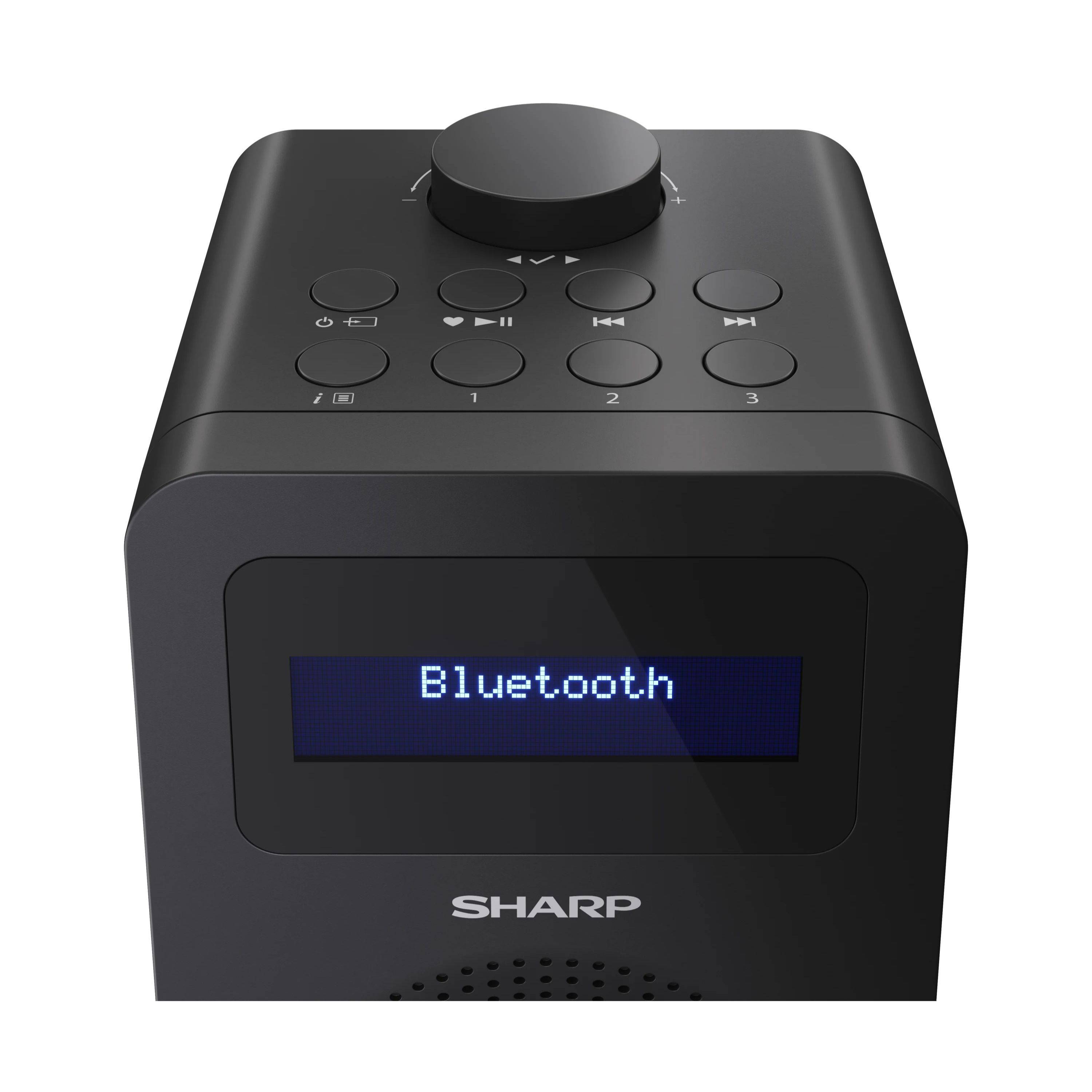 SHARP DR-430BK – Digitalradio mit DAB+/FM & Bluetooth – 20 Senderspeicher, 5-Watt-Lautsprecher, Kopfhöreranschluss