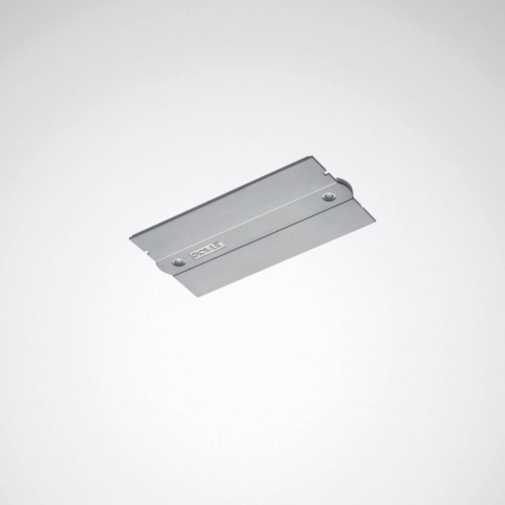 Ein flaches, rechteckiges Metalltool mit einem Markenlogo in der Mitte, das zwei Schrauben auf beiden Seiten aufweist, vor einem schlichten Hintergrund.