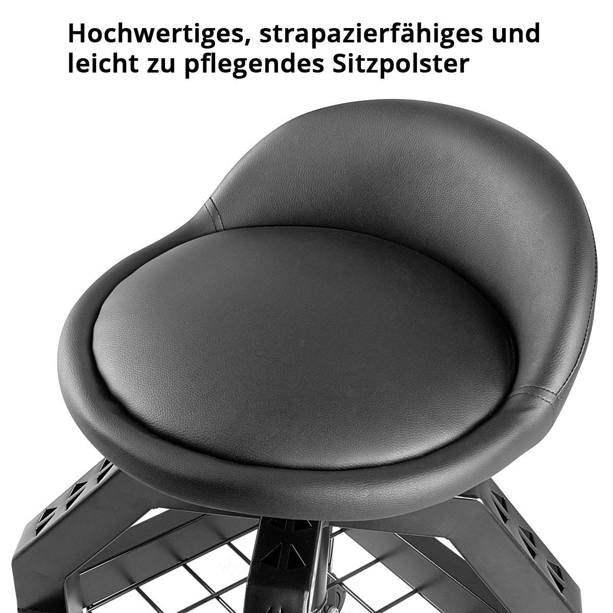 STAHLWERK Höhenverstellbarer Werkstatthocker VWH-300 ST bis 136 kg belastbar