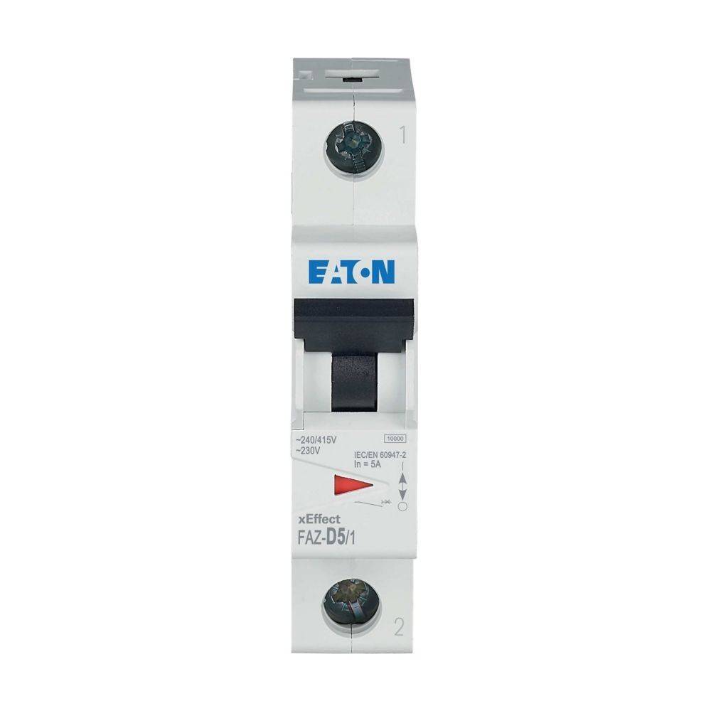 Eaton-Leistungsschalter mit Schalter, Modell FAZ-D5/1, verwendet für elektrischen Schutz.