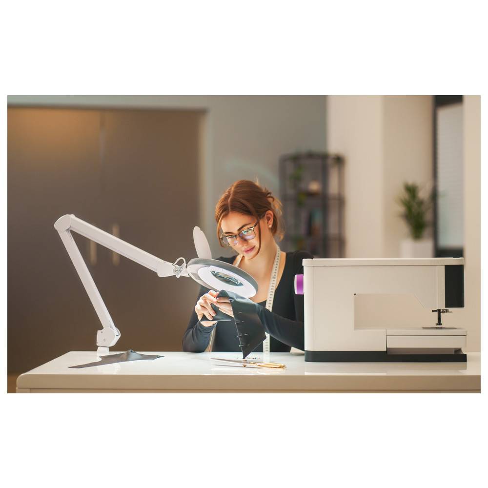 Lumeno LED Lupenleuchte 721X-MKIII, Lupen-Ø 125 mm, 8 Dioptrien, grün