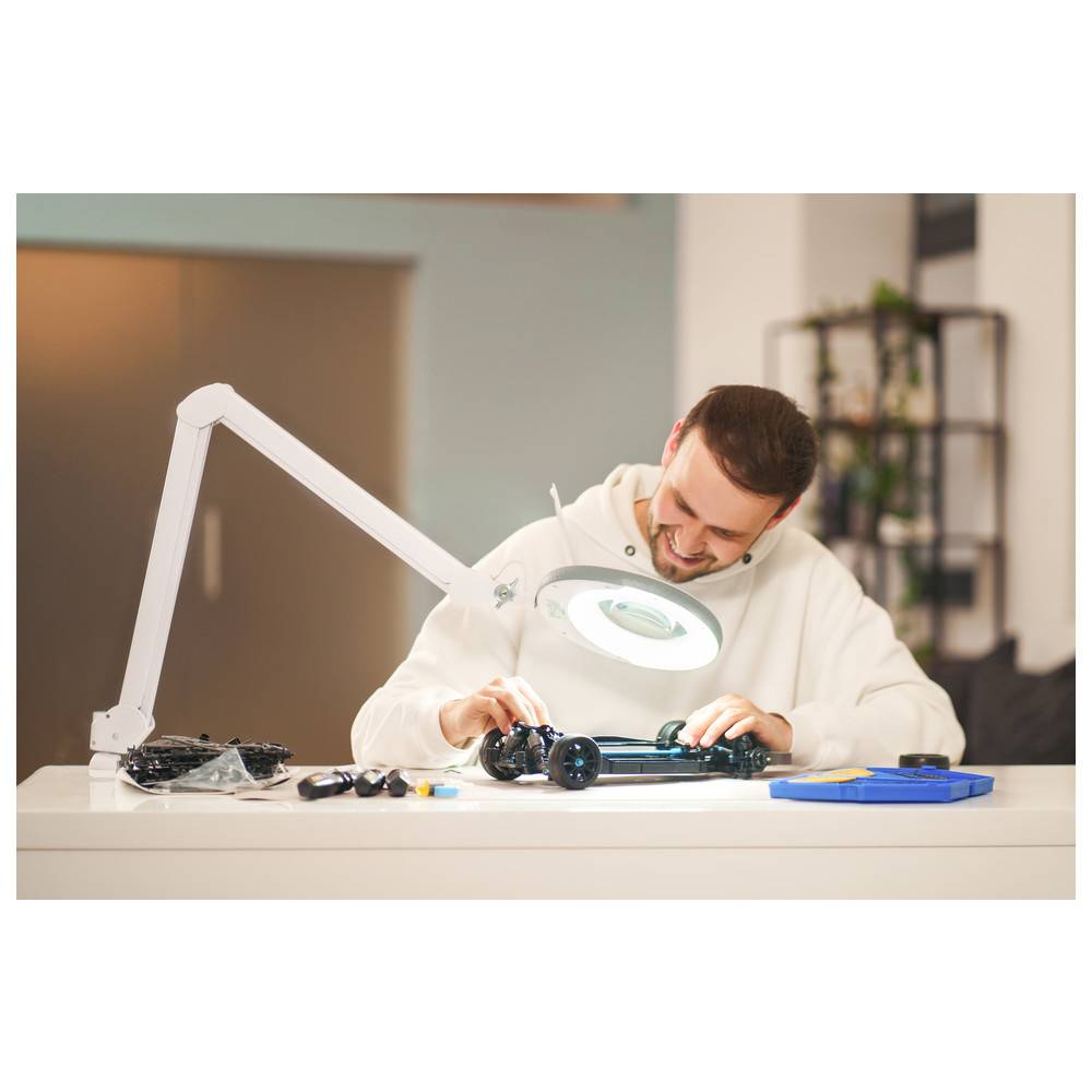 Lumeno LED Lupenleuchte 721X-MKIII, Lupen-Ø 125 mm, 5 Dioptrien, schwarz