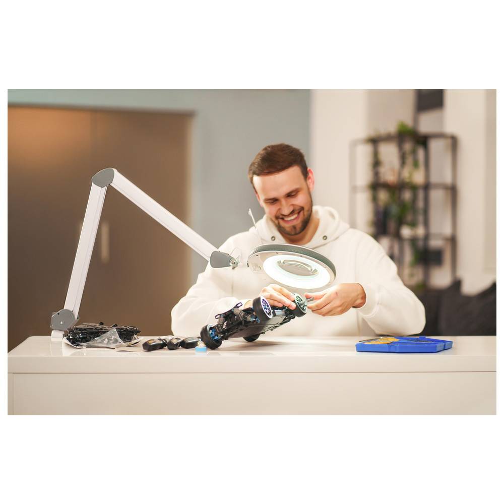 Lumeno LED Lupenleuchte 821X, Lupen-Ø 125 mm, 3 Dioptrien, grau