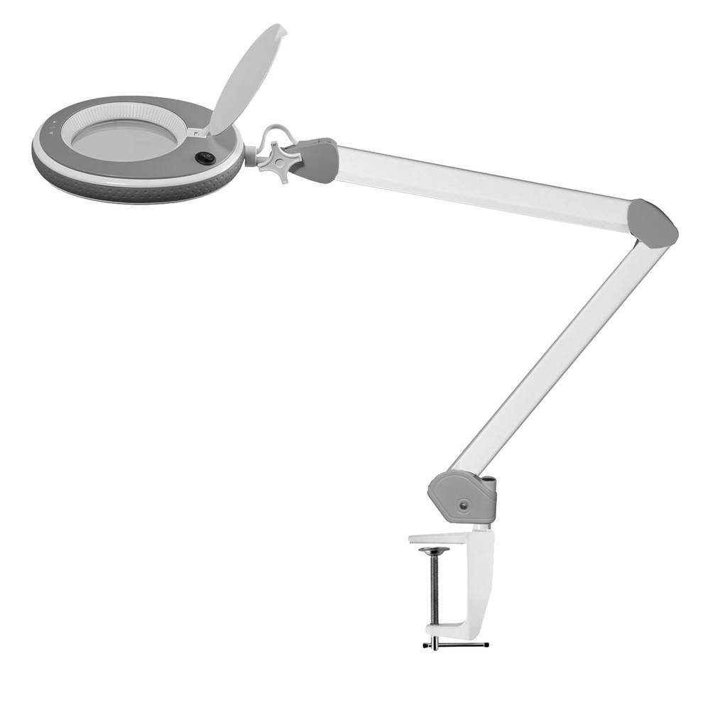 Lumeno LED Lupenleuchte 821X, Lupen-Ø 125 mm, 3 Dioptrien, grau