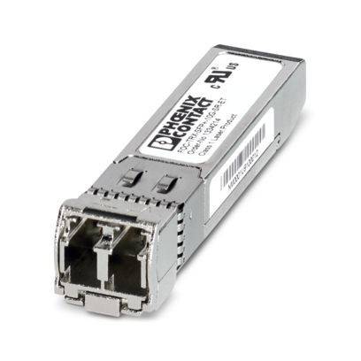 Ein rechteckiges Metallmodul für SFP mit der Bezeichnung 