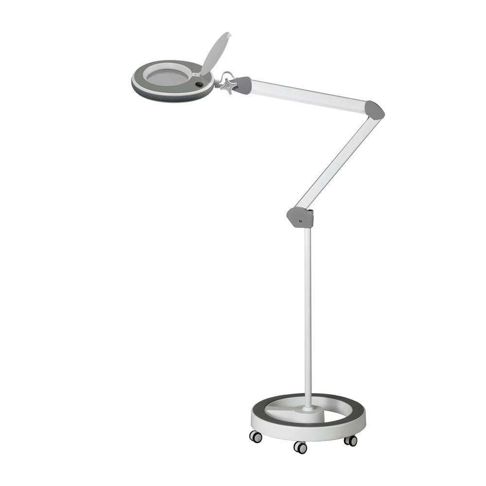 Lumeno LED Lupenleuchte 851X, inkl. Rollstativ, 5 Dioptrien, grau