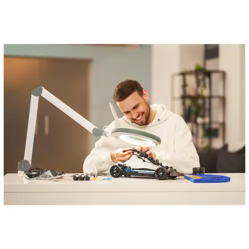 Lumeno LED Lupenleuchte 851X, Lupen-Ø 150 mm, 5 Dioptrien, grau Lumeno LED Lupenleuchte 851X, Lupen-Ø 150 mm, 5 Dioptrien, grau