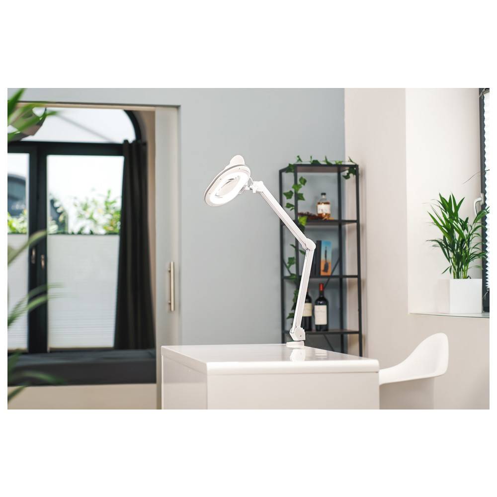 Lumeno LED Lupenleuchte 861X, ovale Linse 110 x 150 mm, 5 Dioptrien, grau