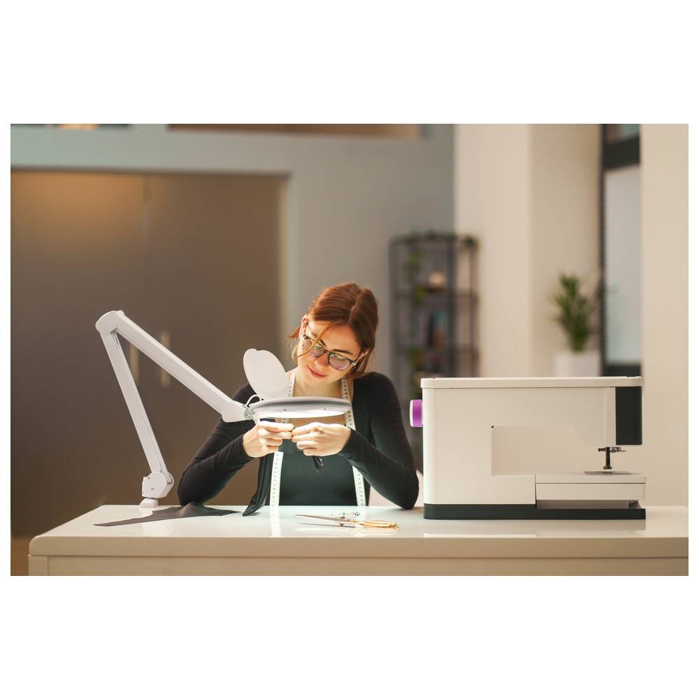 Lumeno LED Lupenleuchte 861X, ovale Linse 110 x 150 mm, 5 Dioptrien, grau