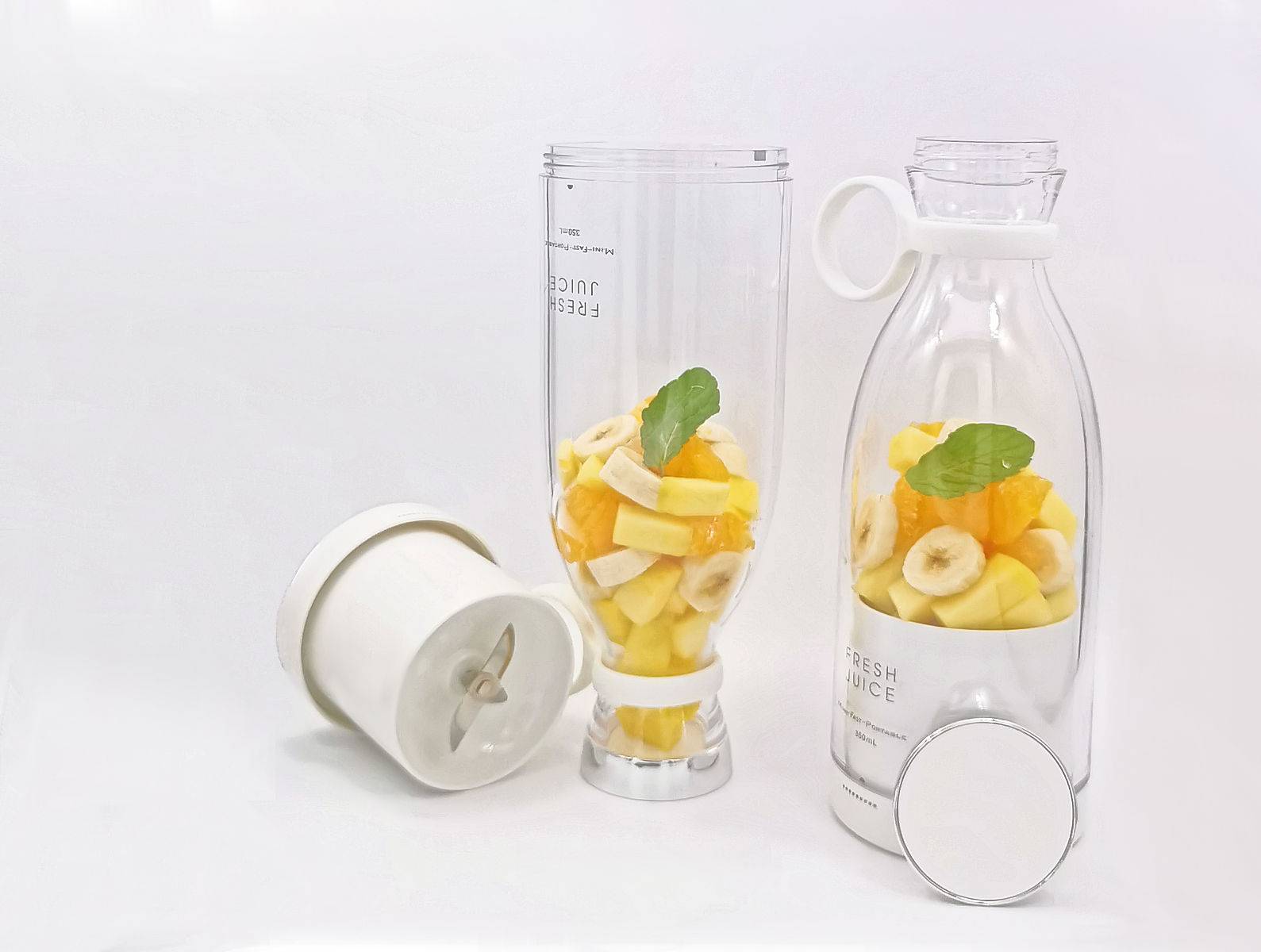 vitaliano Mixer Smoothie Maker to go, 350 ml, deutsche Anleitung, kabellos tragbar in Flaschenform & USB Ladestation für