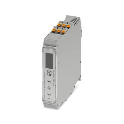 Ein graues elektronisches Modul mit mehreren Anschlüssen und einer Beschriftung, die 