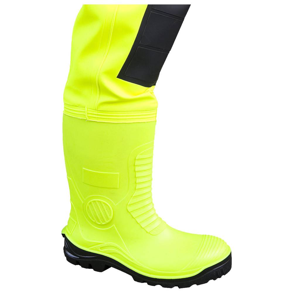 Dönges Wathose Hi-Vis mit S5 Sicherheitsstiefel, Größe 43