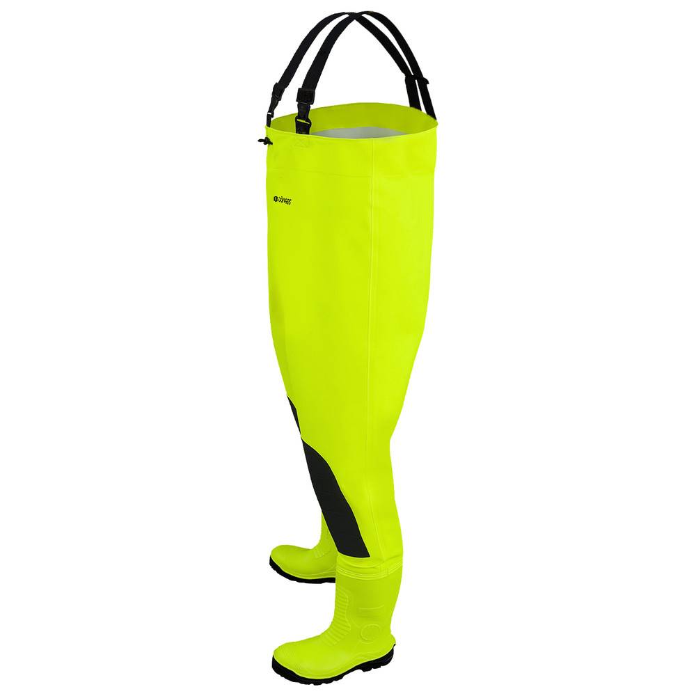 Dönges Wathose Hi-Vis mit S5 Sicherheitsstiefel, Größe 46