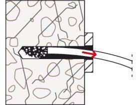 Darstellung eines Querschnitts von zwei Materialien mit Partikeln, die an der Grenzfläche geschichtet sind und eine gerichtete Bewegung nach rechts andeuten.