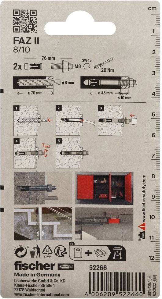 Fischer Deutschl. Bolzenanker FAZ II Plus 8/5 K