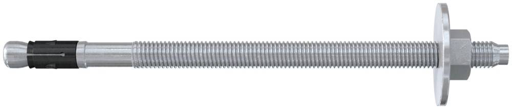 Eine Nahaufnahme eines metallischen Gewindestabs, der seine gleichmäßigen Spiralrillen zeigt, die typischerweise in Bau- und maschinenbaulichen Anwendungen verwendet werden.