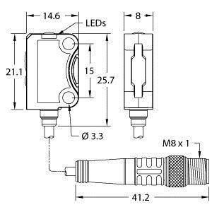 Turck Reflexionslichttaster VS8APFF50Q3