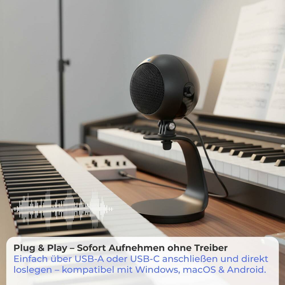Original Boya Kabellose USB-Kondensatormikrofon Mit Mikrofon BY-PM300