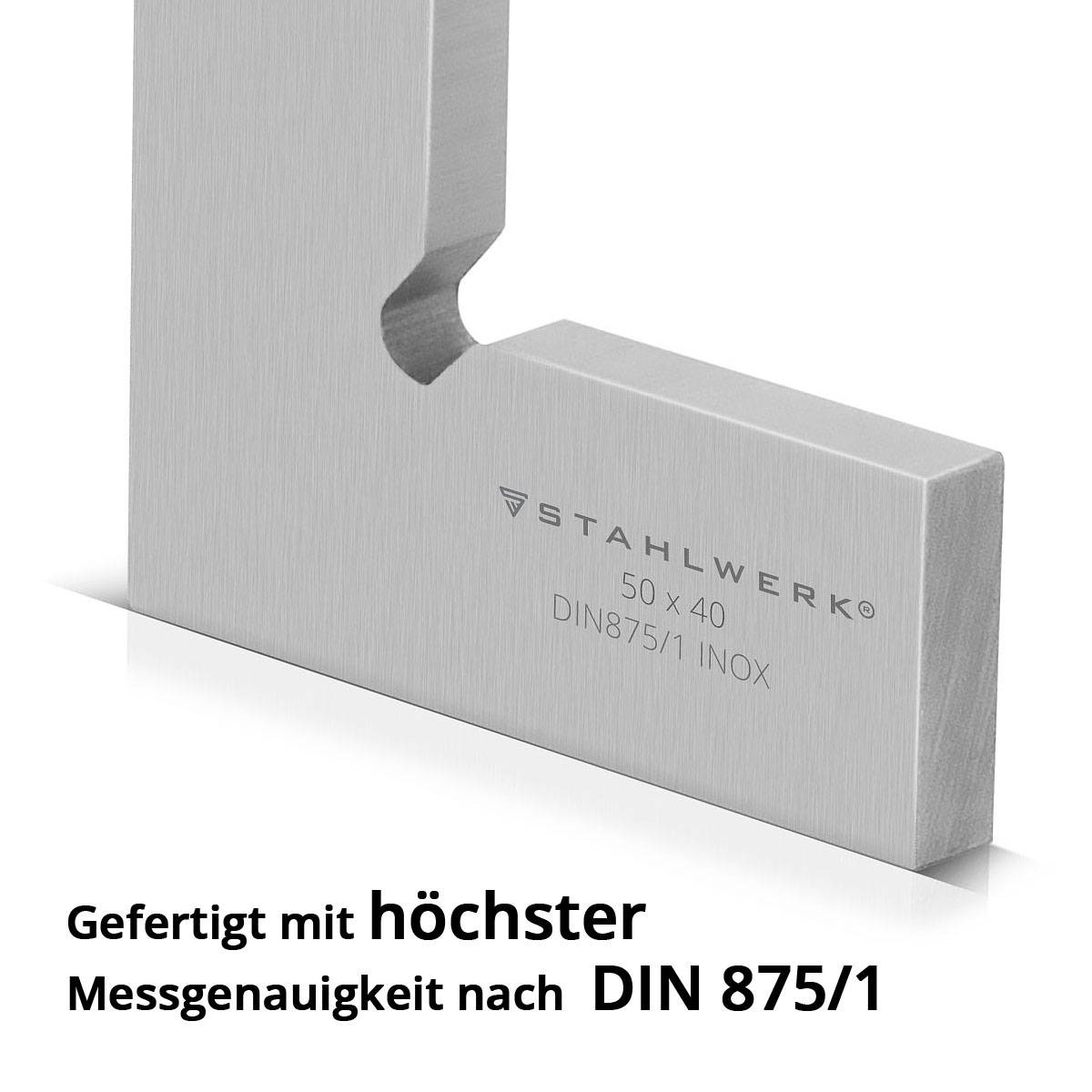 STAHLWERK Flachwinkel 90° 50 x 40 mm DIN 875/1 aus rostfreiem Edelstahl