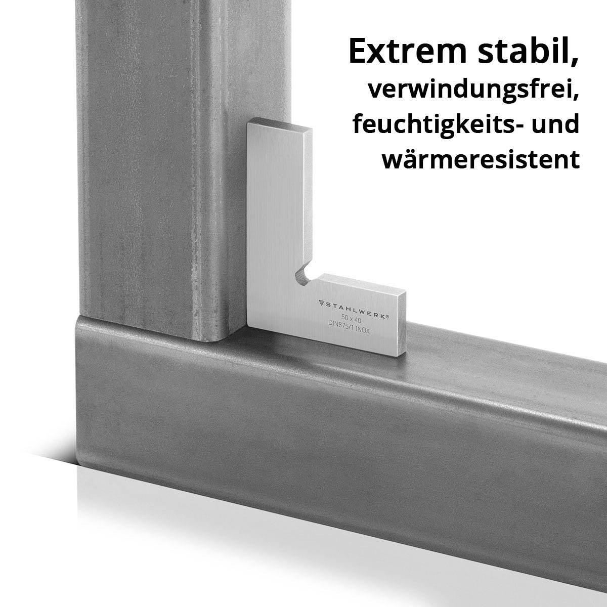 STAHLWERK Flachwinkel 90° Set 6-teilig DIN 875/1 aus rostfreiem Edelstahl