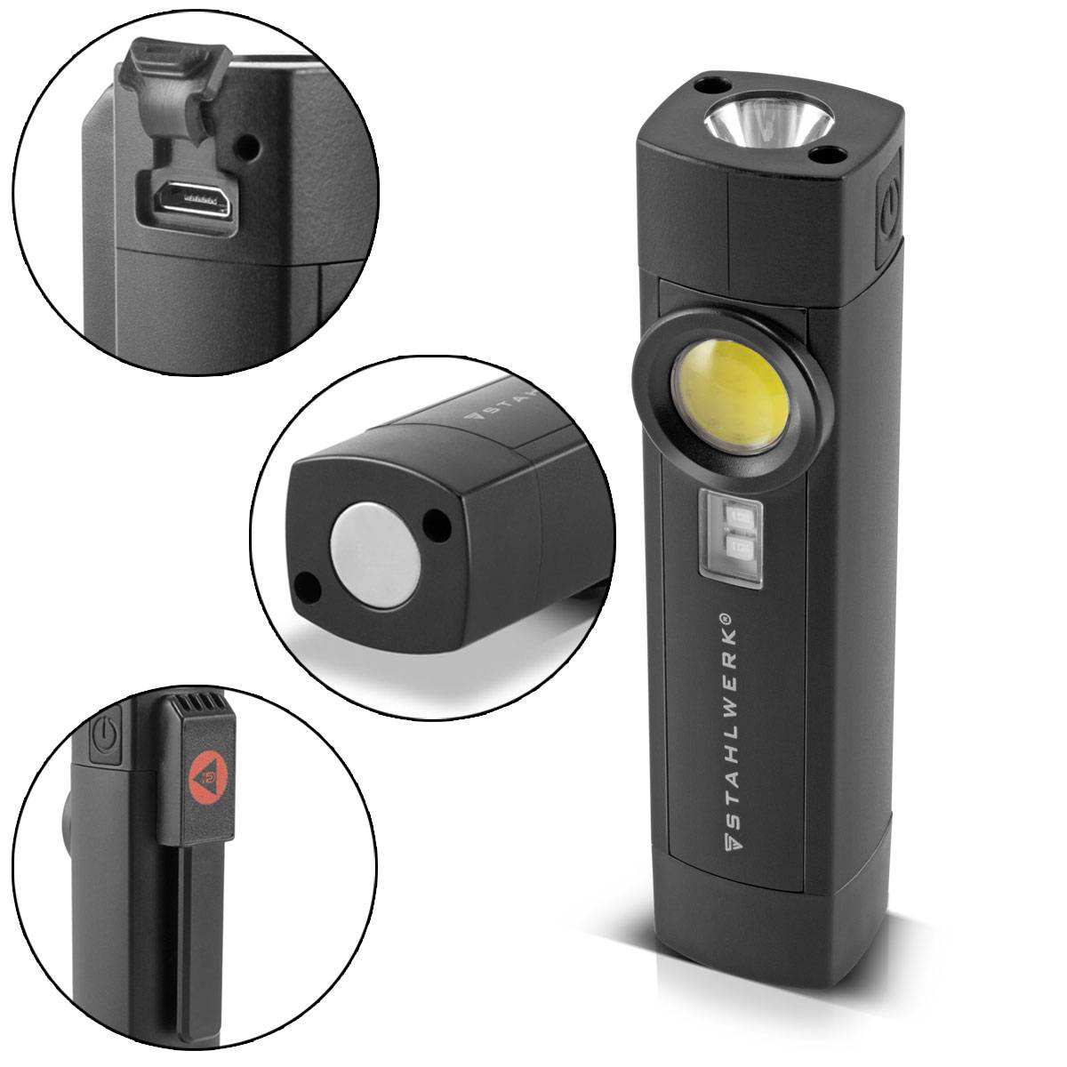 STAHLWERK LED Arbeitsleuchte AL-3 ST mit 4 Leucht-Modi inklusive UV-Licht