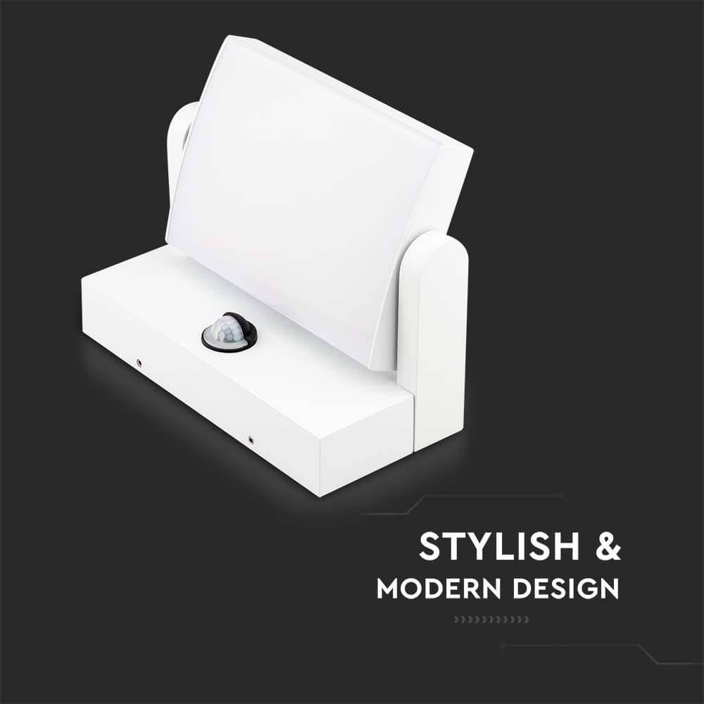 V-TAC LED-Fluter VT-11020S, EEK: E, 17 W, 2580 lm, 4000 K, Sensor, weiß, 212x165x100 mm