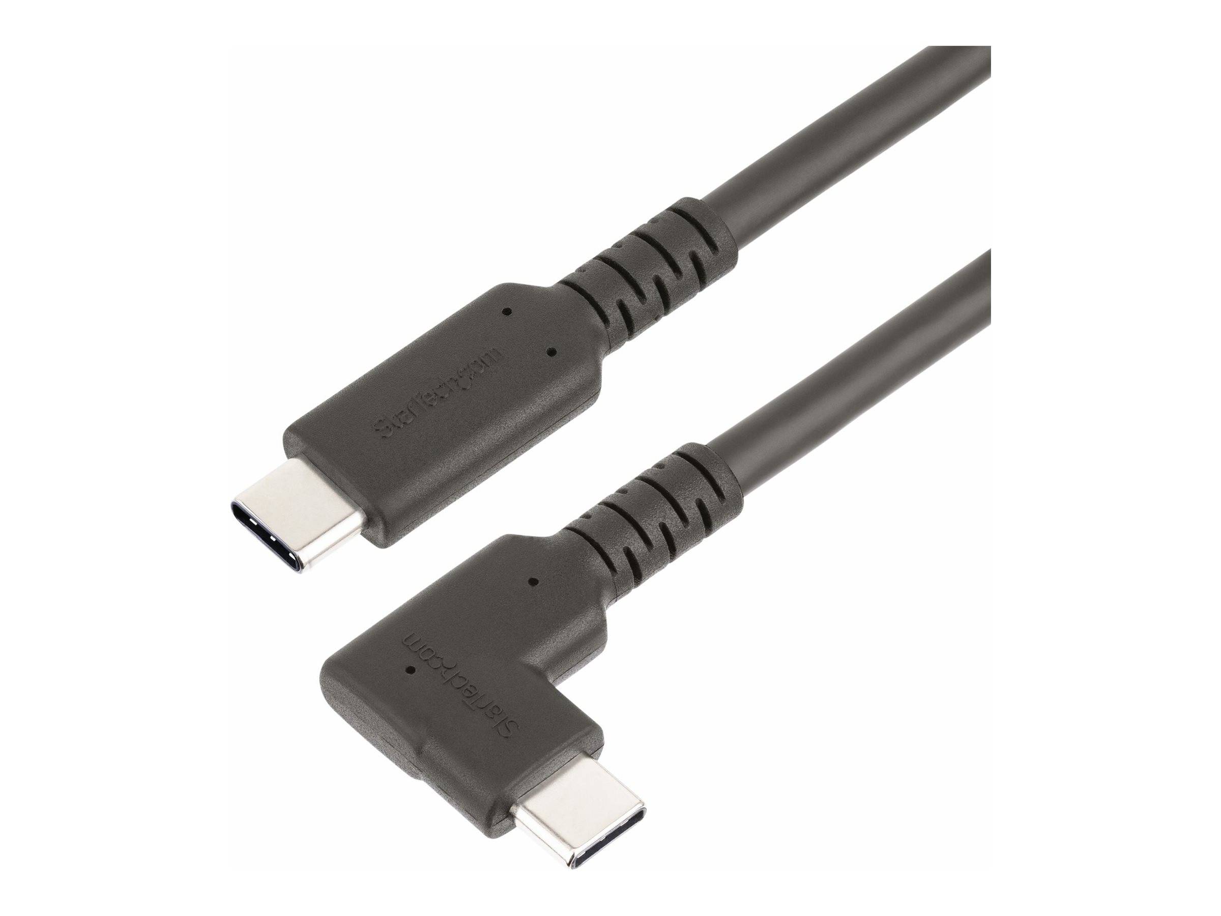 StarTech.com 3ft (1m) Rugged Right Angle USB-C Cable, USB 10 Gbps, USB C to C Data Transfer Cable, 4K 60Hz DP Alt Mode,