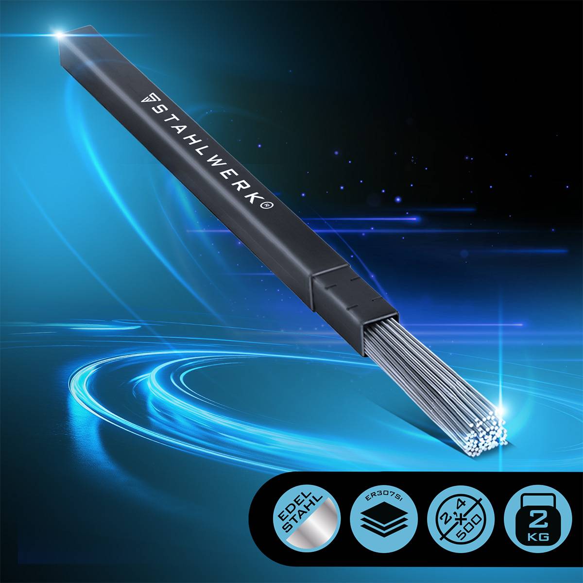 STAHLWERK Schweißstäbe WIG Edelstahl ER307Si 2,4 mm x 500 mm 2 kg
