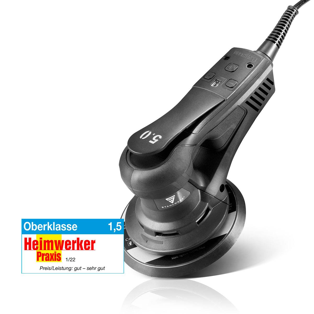 STAHLWERK Exzenterschleifer ES-150 ST Brushless mit 350 Watt vibrationsarm