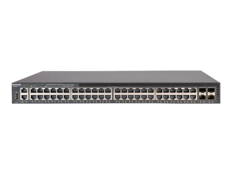 Ruckus ICX 8200 - Switch - L3 - managed - 48 x 10/100/1000 (PoE+) + 4 x 25 GbE SFP28 (Stacking / Uplink) - Front und Sei
