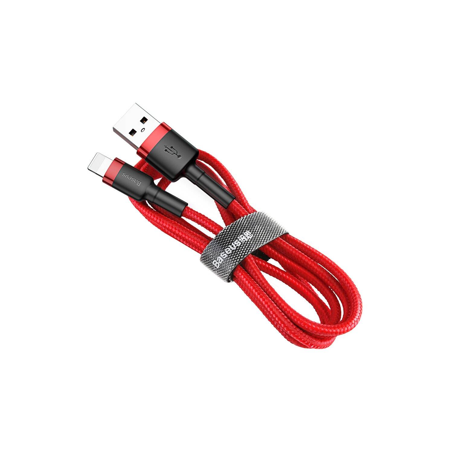 Baseus Cafule Kabel Strapazierfähiges Nylonkabel USB / Lightning QC3.0 2.4A 1M Rot (CALKLF-B09)