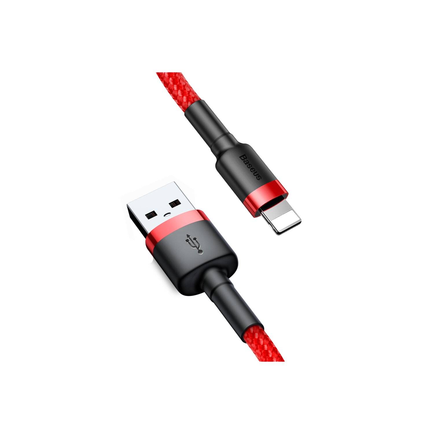 Baseus Cafule Kabel Strapazierfähiges Nylonkabel USB / Lightning QC3.0 2.4A 1M Rot (CALKLF-B09)