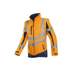 Sioen Warnschutz-Softshelljacke MALDEN Orange-Marine Gr. S