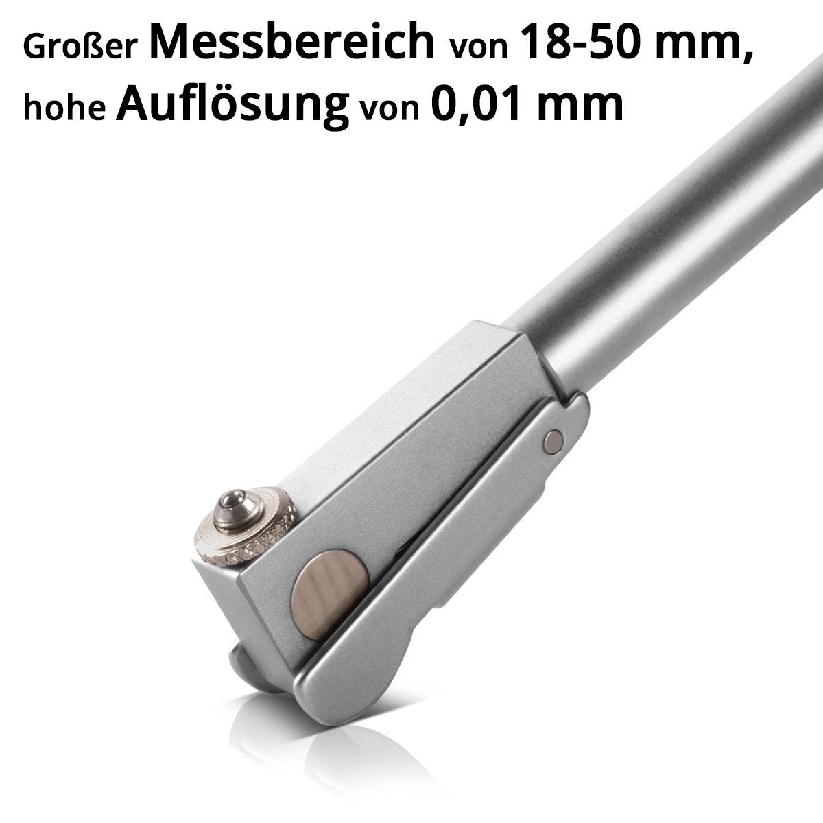 STAHLWERK Innen-Feinmessgerät mit analoger Messuhr, 18-50 mm Messbereich