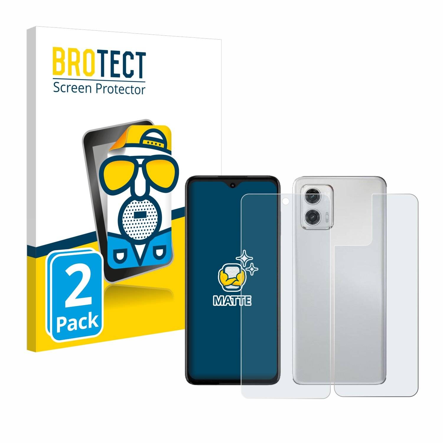 2x BROTECT Matte Displayschutzfolie für Motorola Moto G73 5G (Display+Rückseite) -