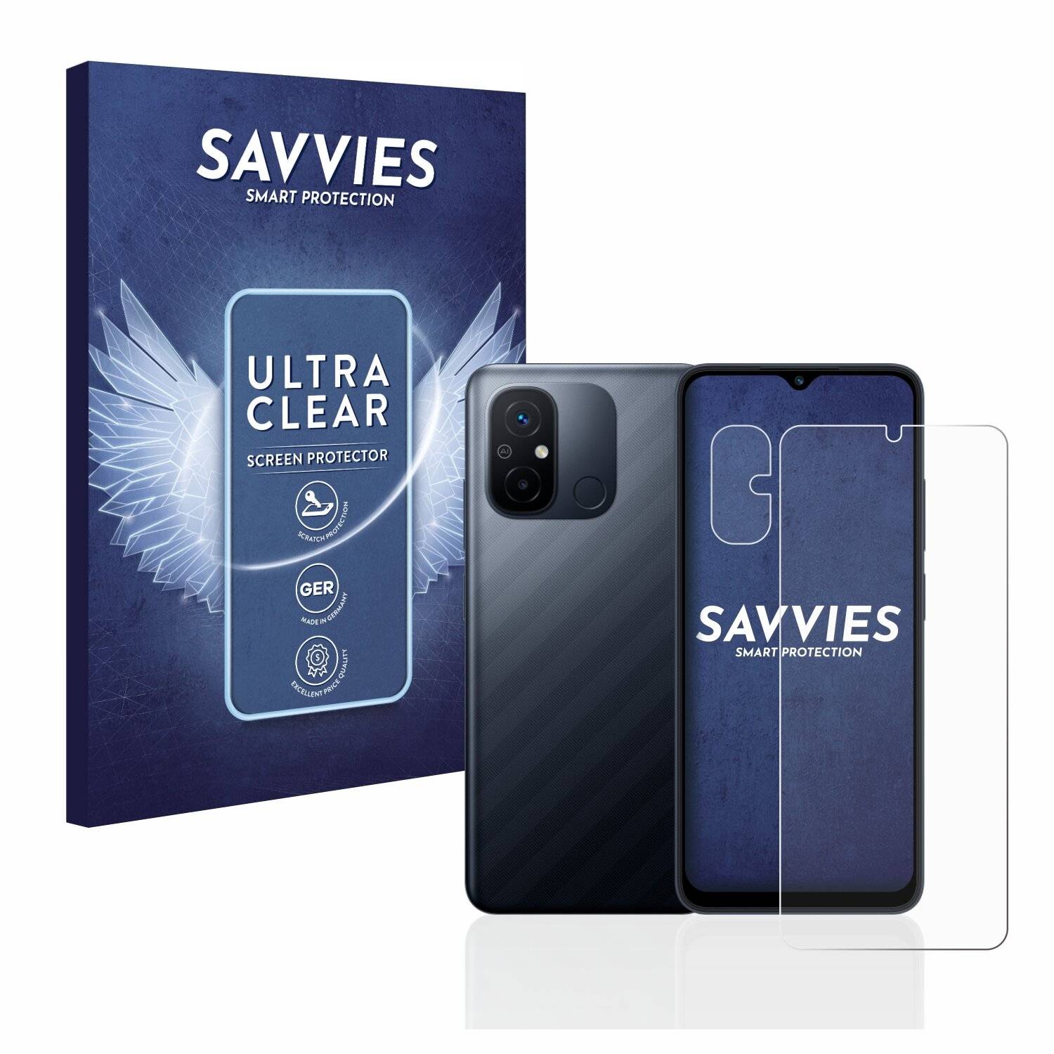 18x Savvies SU75 Displayschutzfolie für Xiaomi Redmi 12C