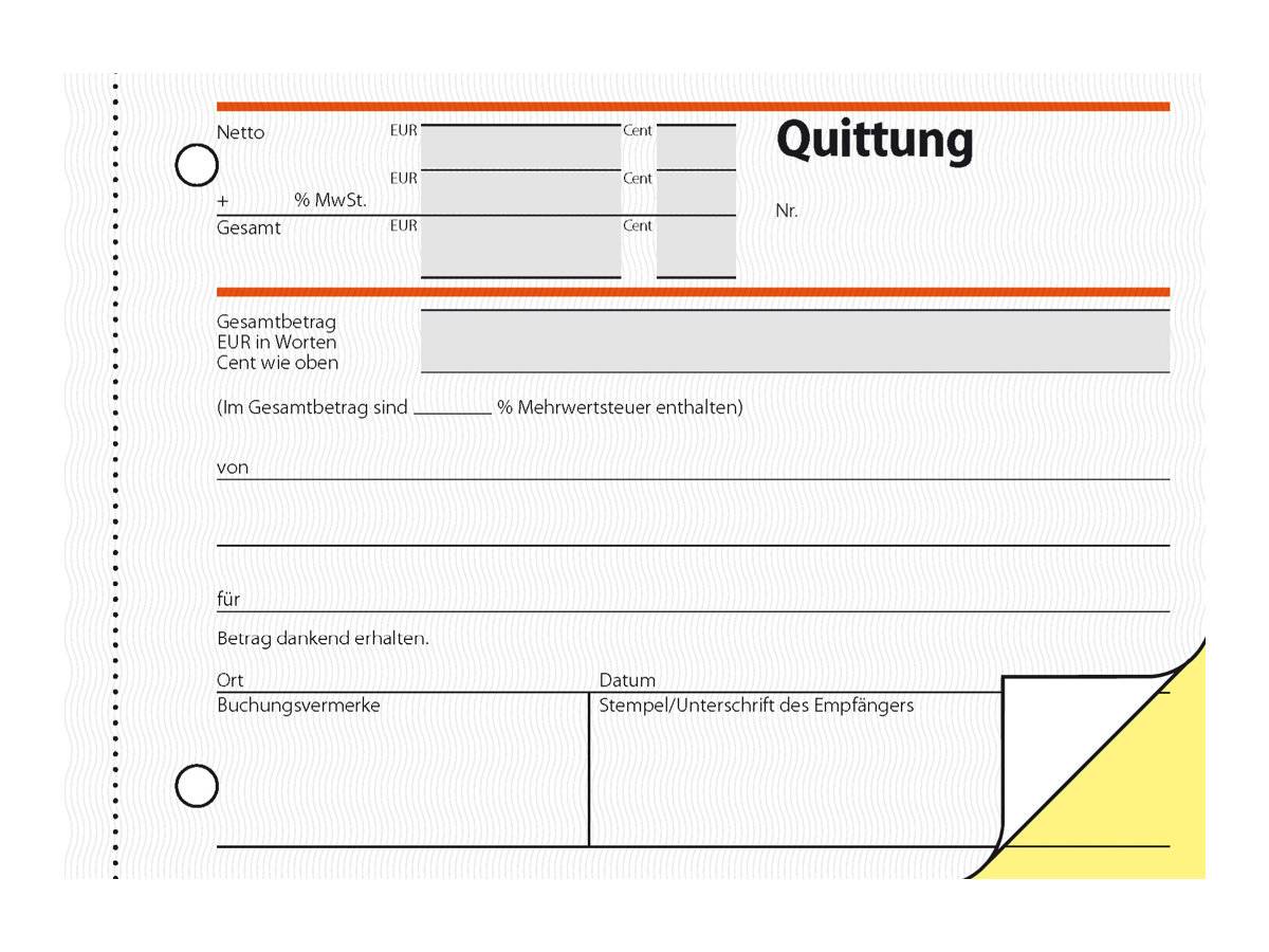 Sigel - Quittung - 40 Blatt - A6 - Kopie - selbstdurchschreibend