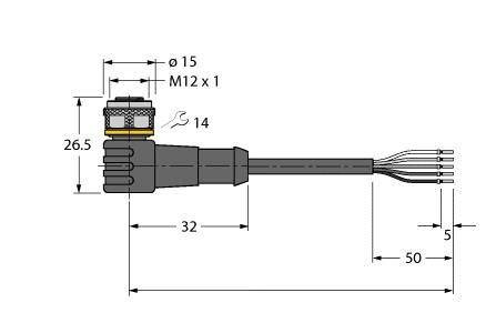 Turck Anschlussleitung WKC4.5TP7X3.110/TXL